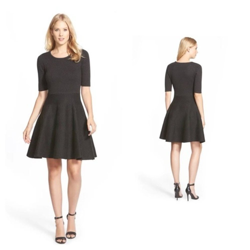 Ivanka Trump Jacquard Knit Fit & Flare Dress